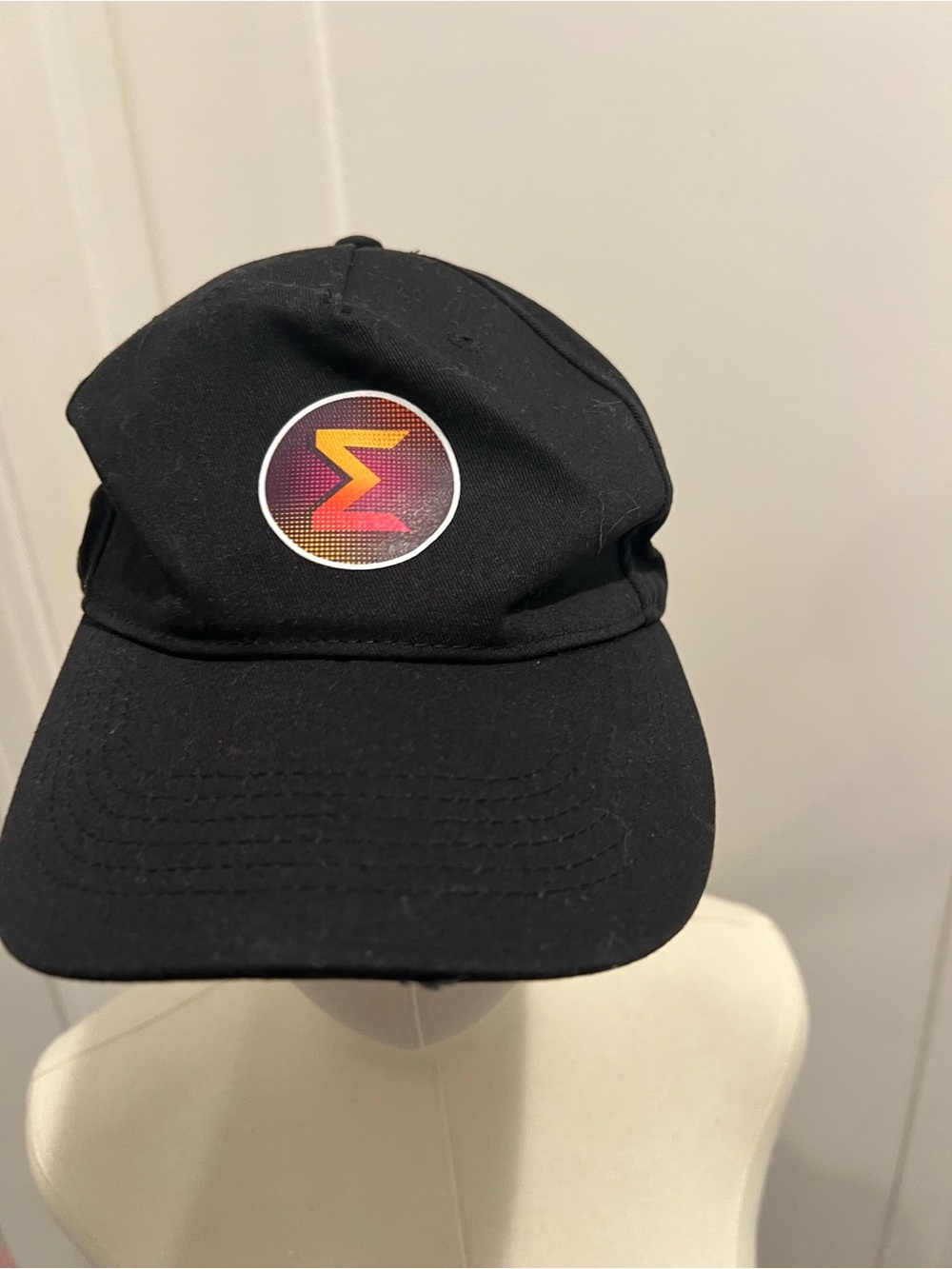 Black Baseball Cap with Multicolor Logo
